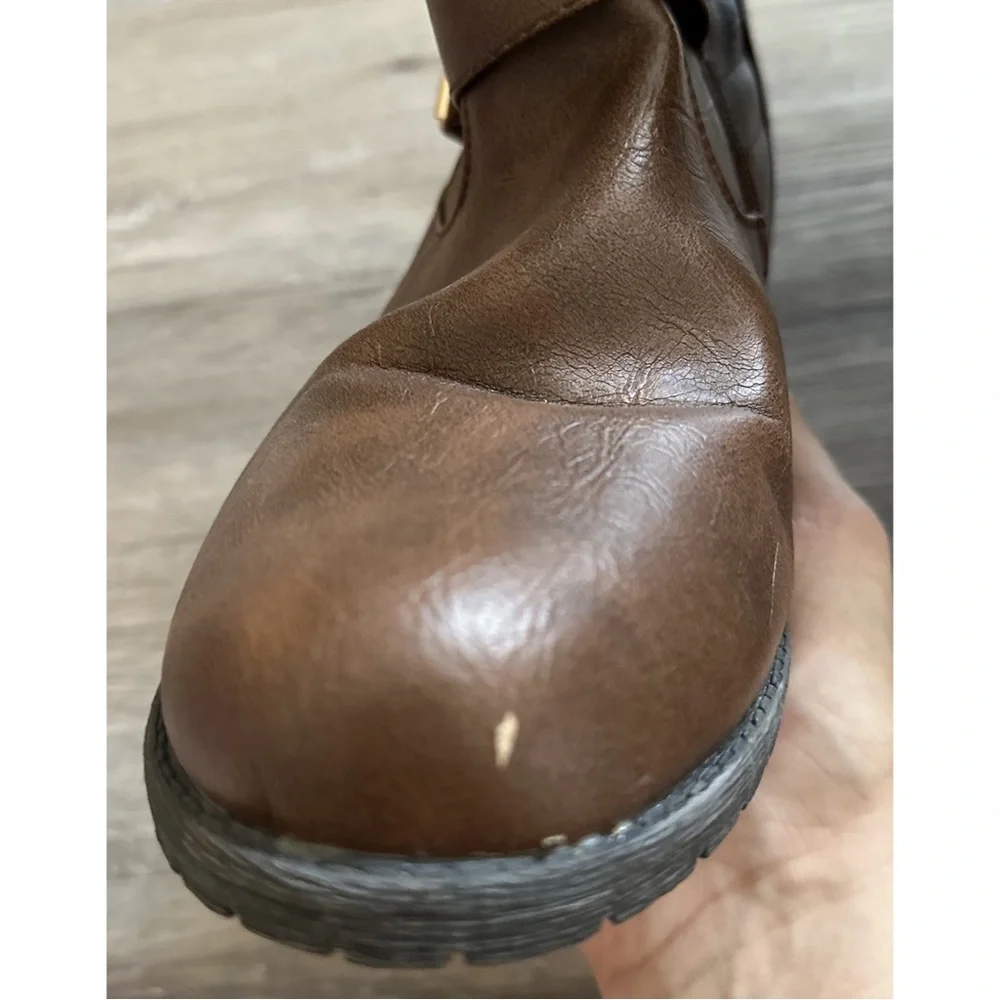 Like New! Brown Leather Over The Knee Boots - Picture 4 of 6